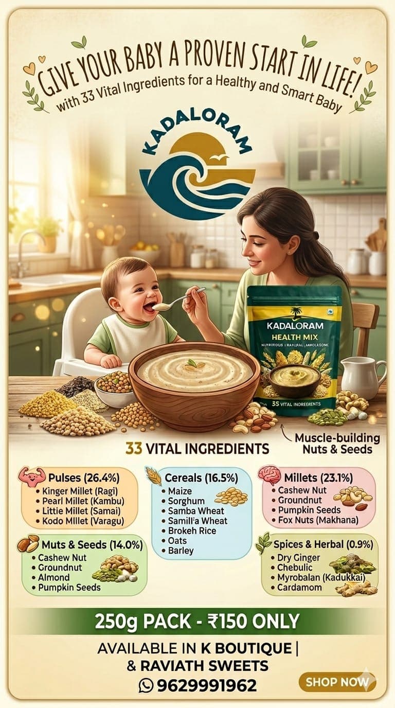 Kadaloram — 33 vital ingredients for babies and families