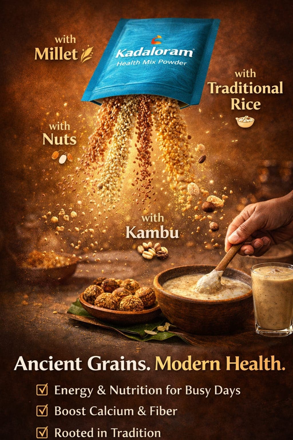 Kadaloram millet kambu traditional rice and nuts health mix